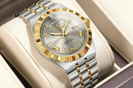 Full Calendar Business Watch – Roman Numeral Dial with Hidden Clasp