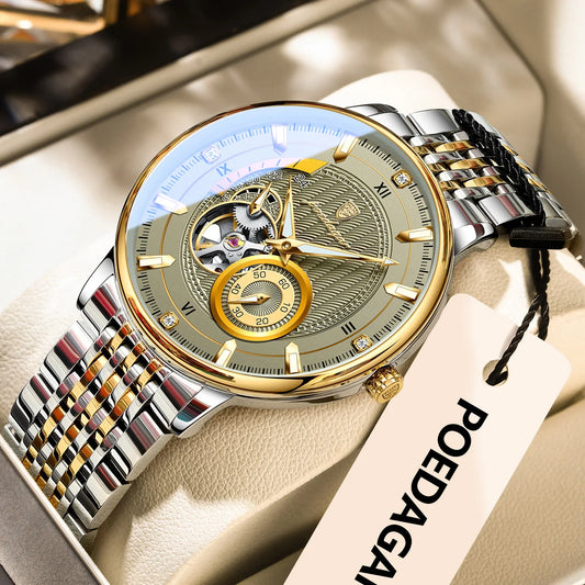 Automatic Skeleton Watch – Luminous Tourbillon Style with Sapphire Crystal