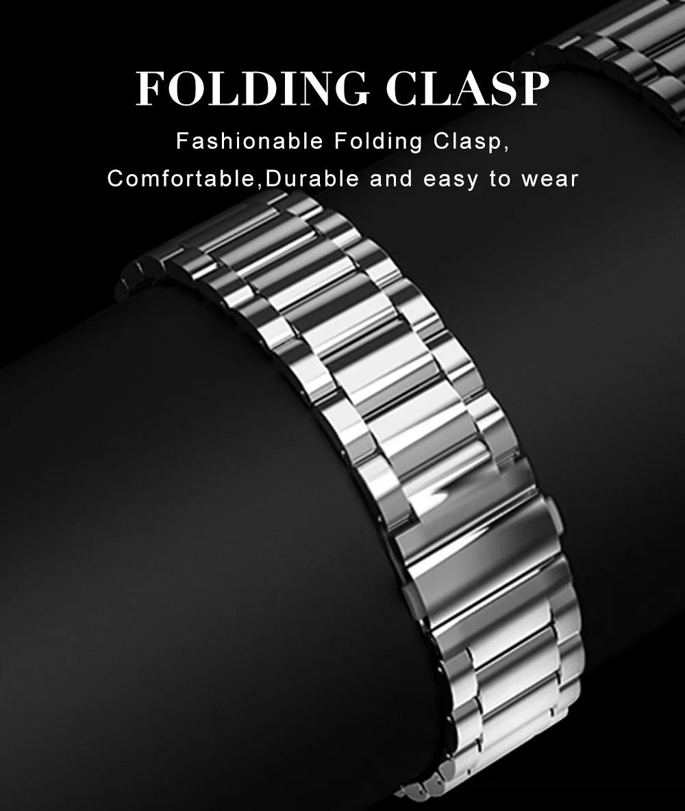 Dress Chronograph Watch – Luminous Dial with Safety Clasp Bracelet