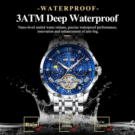 Automatic Skeleton Watch – Roman Numeral Dial with Tourbillon Style