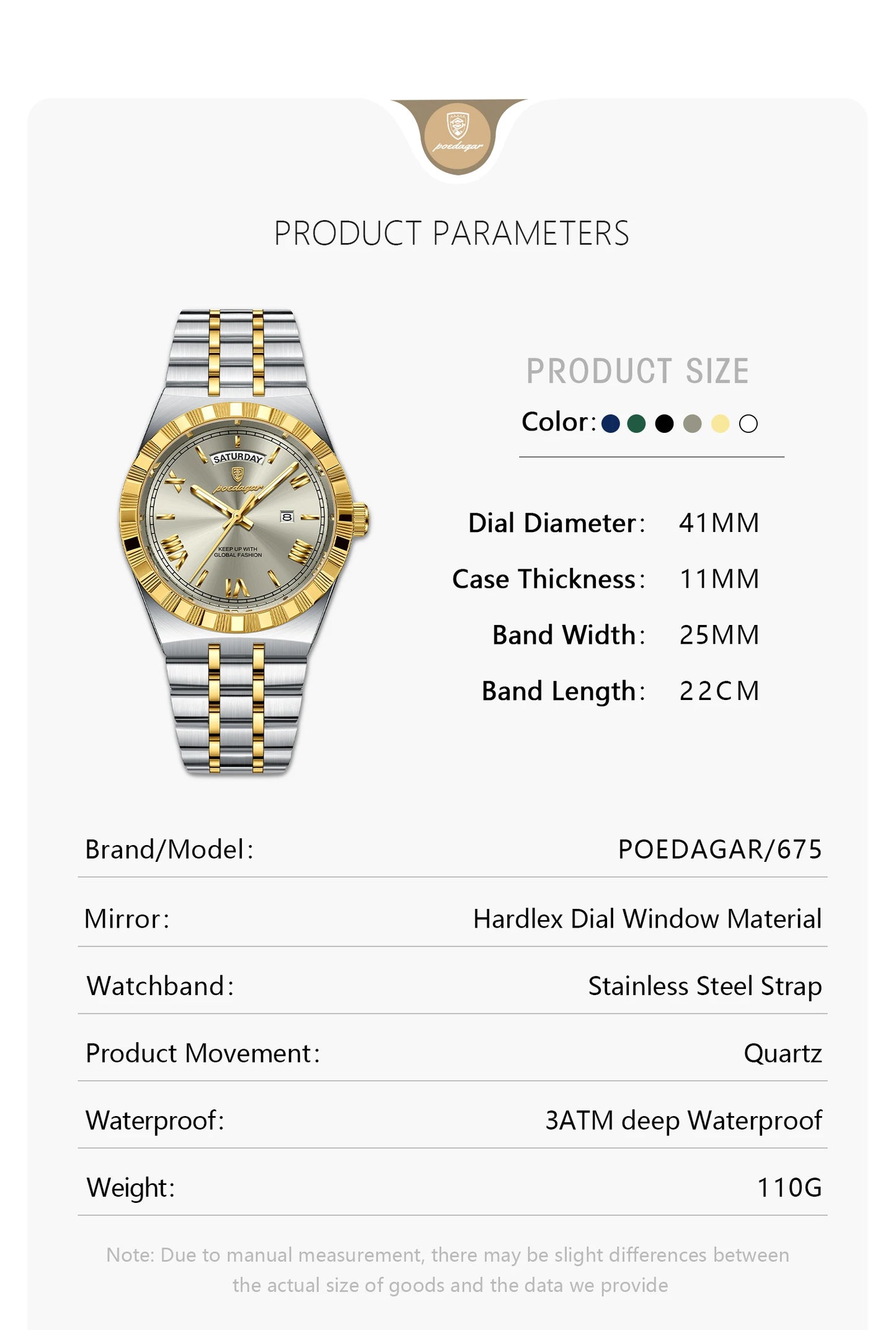 Luxury Business Chronograph – Day, Date, Luminous Dial, Steel Bracelet
