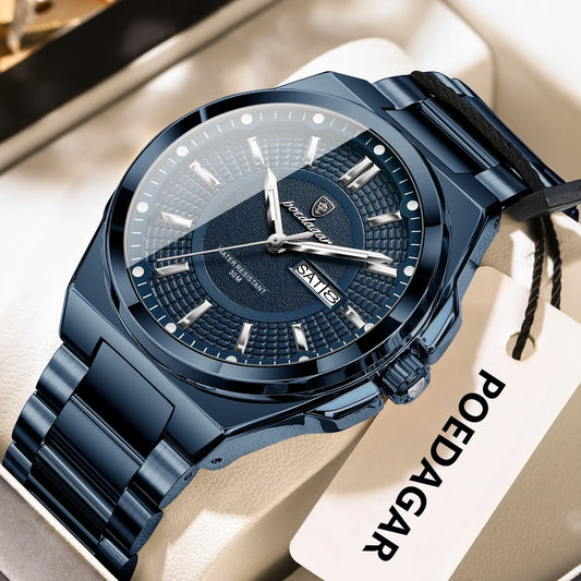 Premium Men's Chronograph Watch – Stainless Steel, Luminous, 3Bar Water‑Resistant