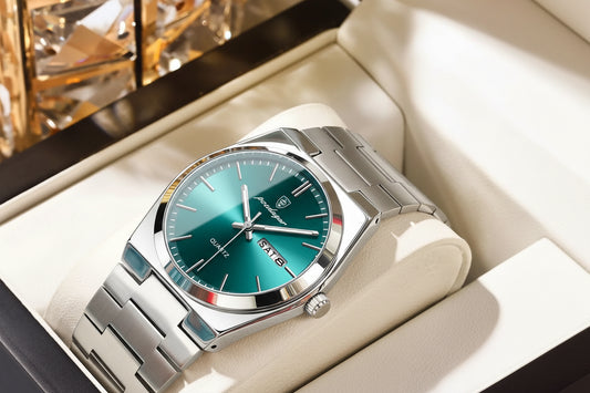 Full Calendar Sport Watch – Luminous Dial with Hidden Clasp Bracelet