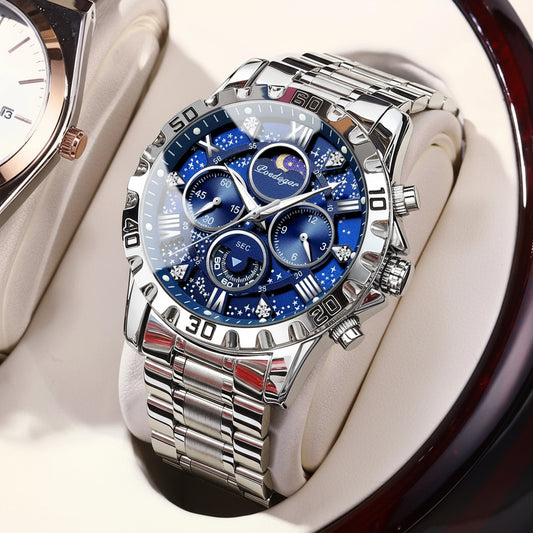 Chronograph Watch with Multiple Time Zone – Roman Numeral Dial & Sapphire Crystal