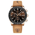 Dress Chronograph Watch – Luminous Dial with Safety Clasp Bracelet